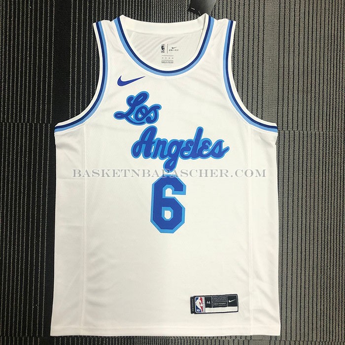 Maillot Los Angeles Lakers LeBron James NO 6 Classic 2019-20 Blanc